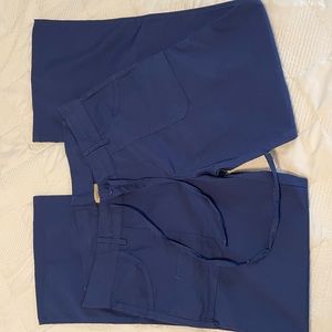 Tafford button/ zip front scrub pants. Navy